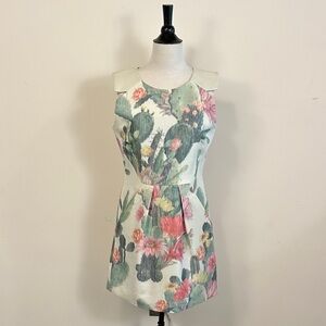 Matthew Williamson Ecru Cactus Garden Tuck Dress UK 14